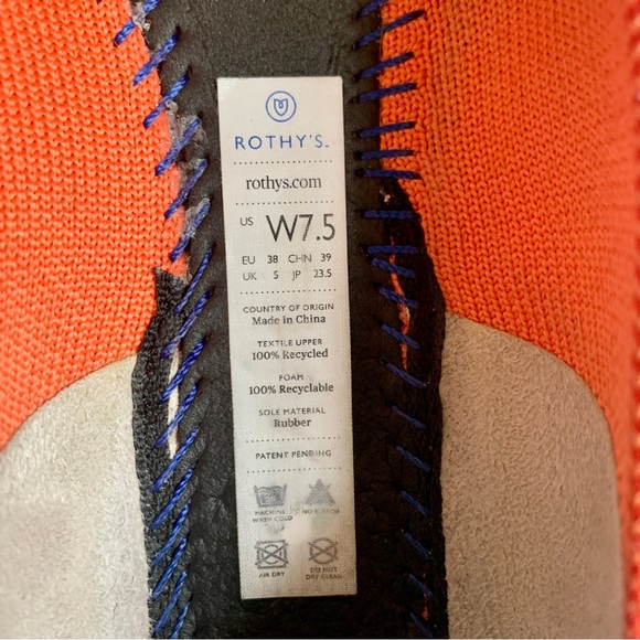 Rothy’s Retired Rare Persimmon The Point Flats Orange Shoe Size 7.5 - Picture 3 of 7